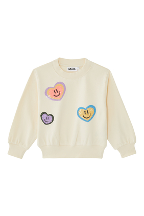 Kids Sequin Heart Sweatshirt