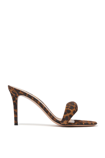 Bijoux 85 Leopard Print Suede Mules