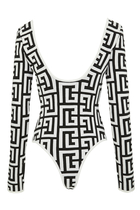 Long Sleeve Monogram Knit Bodysuit