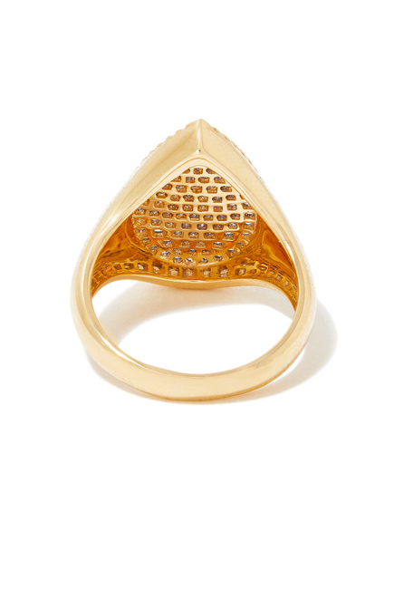 Chevaliere Poire Signet Ring, 18k Yellow Gold & Diamonds