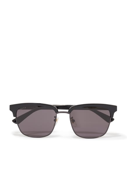 Rectangular-frame Metal Sunglasses