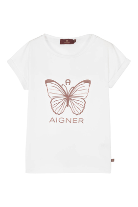 Butterfly Logo Print T-Shirt