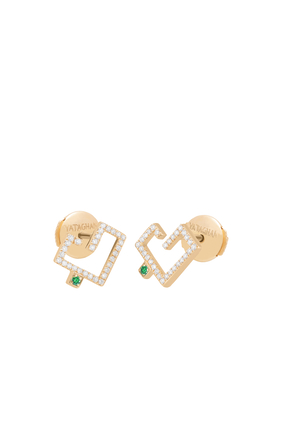 Hubb Single Emerald Stud Earrings