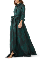 Mettalic Jacquard Shirtdress Gown