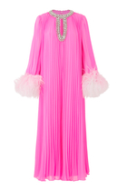 Chiffon Feather Midi Dress