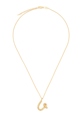 U Initial Pendant Necklace, 18K Gold-Plated Sterling Silver