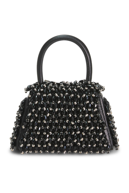 Crystal-Embellished Micro Bow Bag