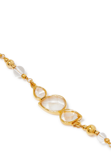 Cachemire Necklace, 24k Gold-Plated Brass & Rock Crystals