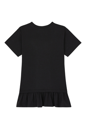 Ruffle Hem Bear-Print T-Shirt Dress