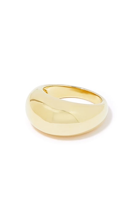 Paloma Dome-Shaped Ring, 14k Gold-Plated Brass