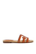 Bay Flat Leather Slides