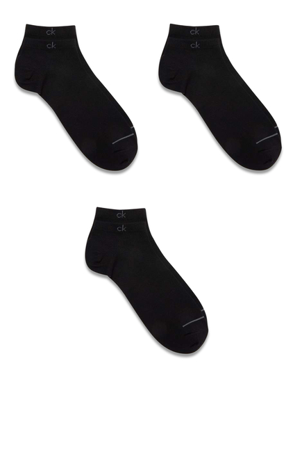 Combed Cotton Trainer Socks, Set of Three