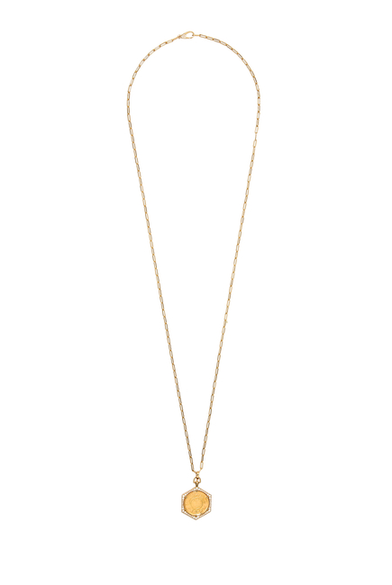 Ginea Necklace, 22K Yellow Gold & Diamonds