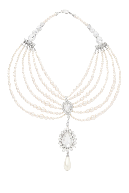 Pearl Necklace with Crystal Embellishment