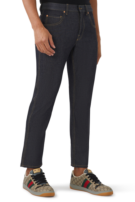 Tapered Mid-Rise Jeans