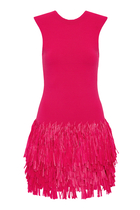 Rushes Fringe Knit Mini Dress