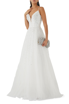 Embellished Full Length Gown