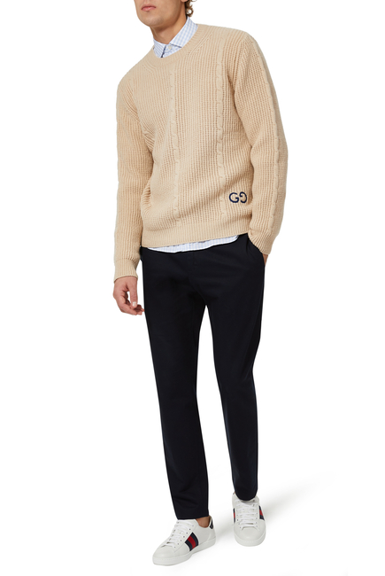 GG Cable Knit Wool Sweater