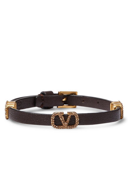  Signature Vlogo Leather Bracelet