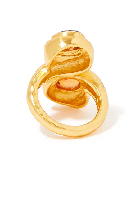 Leela Ring, 24k Yellow Gold-Plated Brass & Citrine Quartz