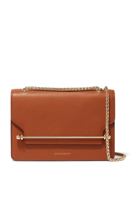 East / West Cross-Body Leather Bag