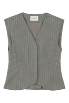 Chalk-Stripe Wool Vest