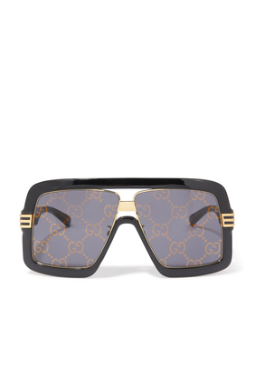 Oversized Rectangular Frame Sunglasses
