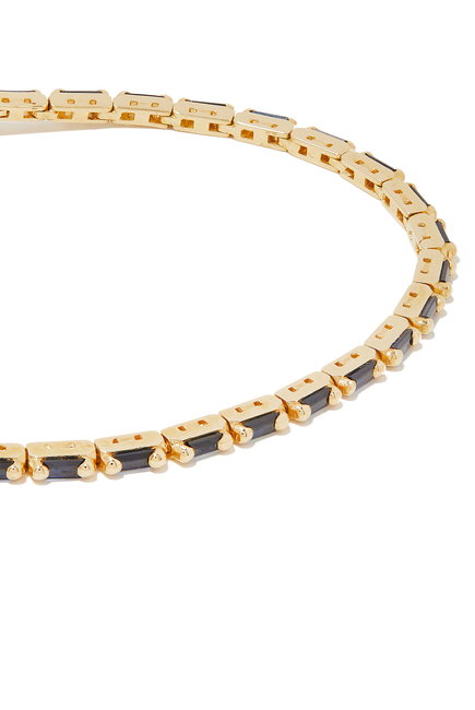 Linear Tennis Bracelet, 18k Yellow Gold & Sapphires