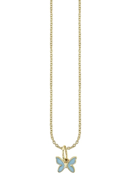 Kids Butterfly Necklace, 14k Yellow Gold
