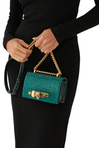 Crystal Embellished Mini Jeweled Satchel