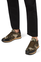 Valentino Garavani Mesh Camouflage Rockrunner Sneakers
