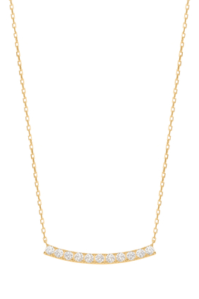 Curved Large Chain Necklace , 18k Yellow Gold & Diamonds