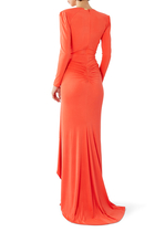 Long Sleeve Ruched Gown