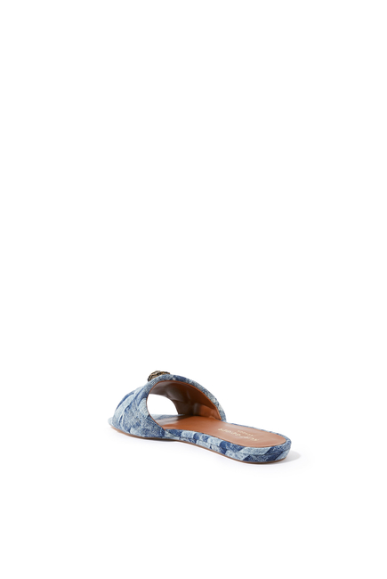 Buy Kurt Geiger Kensington Denim Flat Sandals for Womens | Bloomingdale ...