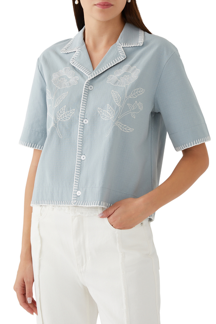 Gorti Cropped Embroidery Shirt