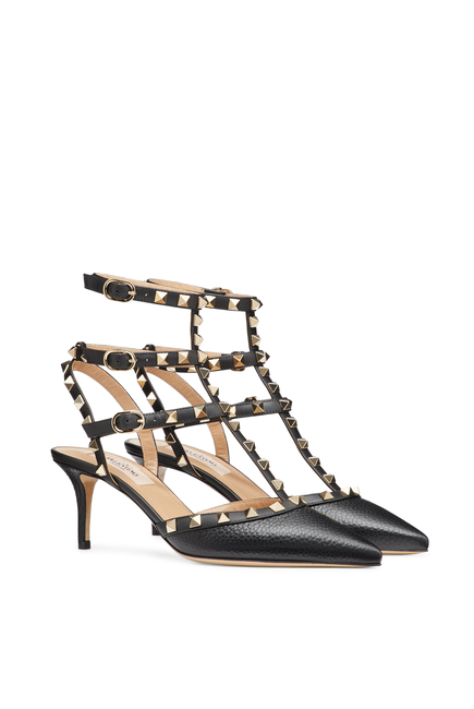 Rock Stud Ankle Straps Pumps