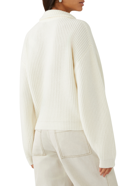 Millie Zip-Front Cashmere Pullover