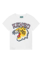 Kids Varsity Tiger Logo Print T-Shirt