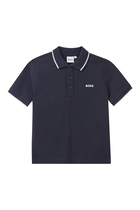 Kids Logo-Print Pique Polo Shirt