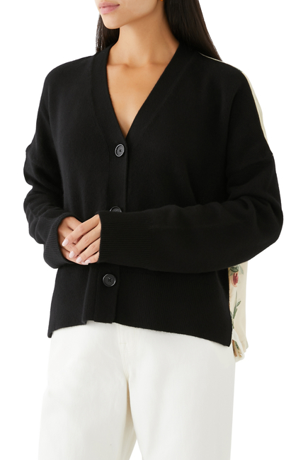 Boxy Satin-Back Cardigan