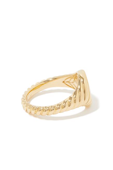 Sculpted Cable Pinky Ring In 18K Yellow Gold