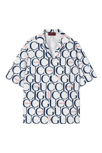 Maxi Logo-Print Fabric Shirt