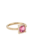 Chatelaine Petite Bezel Ring, 18k Yellow Gold & Pink Tourmaline