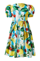 Kids Lemon-Print Cotton Dress