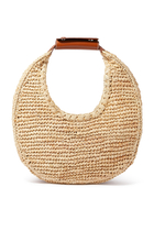 Moon Raffia Tote Bag