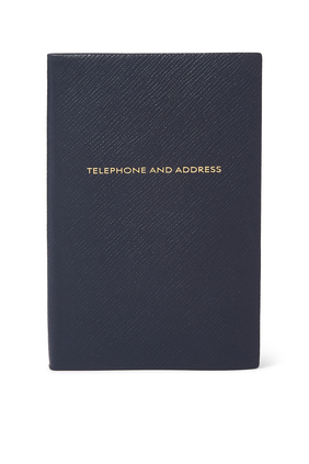 Grosgrain Leather Telephone and Address Note Book