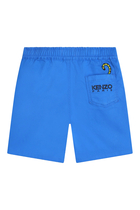 Kids Tiger Logo Embroidered Bermuda Shorts