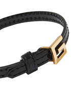 Square G Leather Bracelet