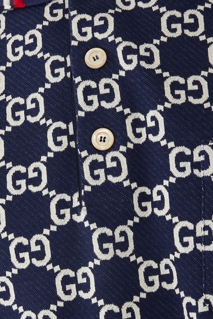 GG Cotton Jersey Jacquard Polo Shirt