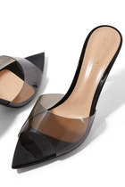 Elle Plexi 85 Leather & PVC Mules